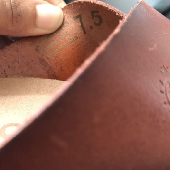 Yokono Brown Genuine Leather Open Toe Wedge Slide On Platform Sandals - 7 1/2 - Picture 6 of 6